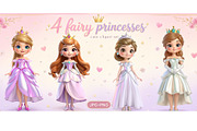 Fairy princesses set, a Person Illustration by Bunny's Little Shop (Thumbnail 1 of 3)
