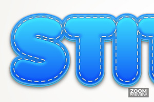 Stitch Blue Text Effect Style