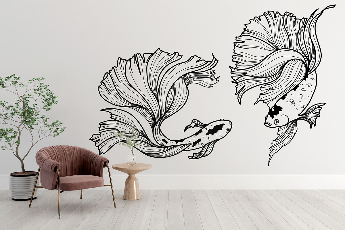 Fishes & Jellyfishes Procreate Stamp, a Brush Add-On by Dervik Art Store (Photo 2 of 7)