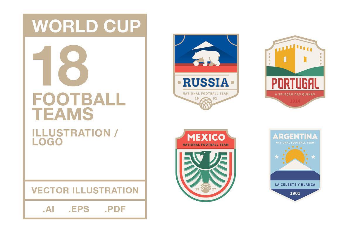 Football Teams Logo #1 - World Cup, a Graphic by Wilsonkjc (Photo 1 of 5)