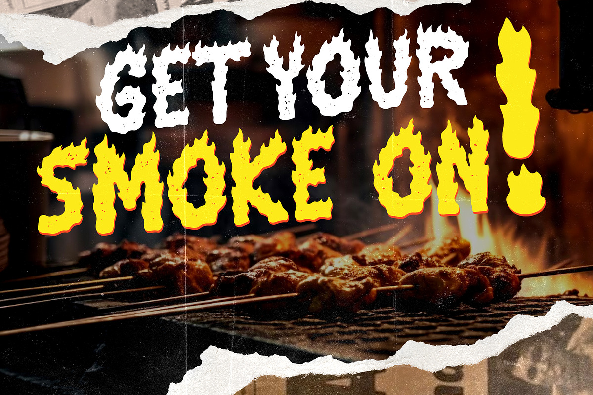 Bonfire Incinerate Fire Flames, a Blackletter Font by dansdesign (Photo 7 of 12)