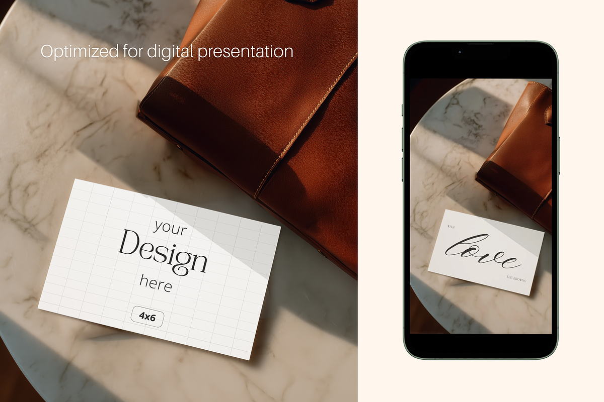Modern 4x6 Horizontal Card Mockup, a Product Mockup by Serenefeeling (Photo 5 of 6)