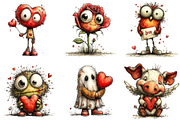 Quirky Valentine's Day Clipart, an Illustration by Designking (Thumbnail 2 of 5)