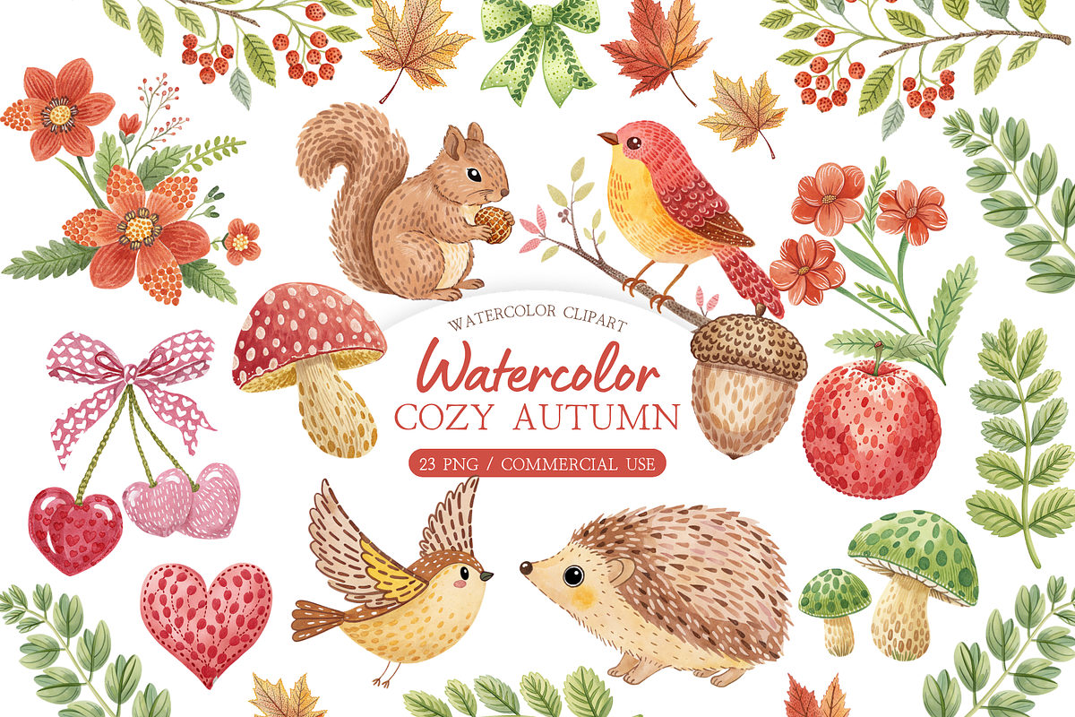 Cozy Autumn Clipart Bundle, a Decorative Illustration by MockupWizard (Photo 1 of 4)