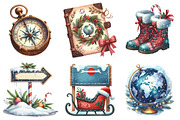 Christmas Travel Clipart, an Illustration by Daily.Designs (Thumbnail 2 of 5)