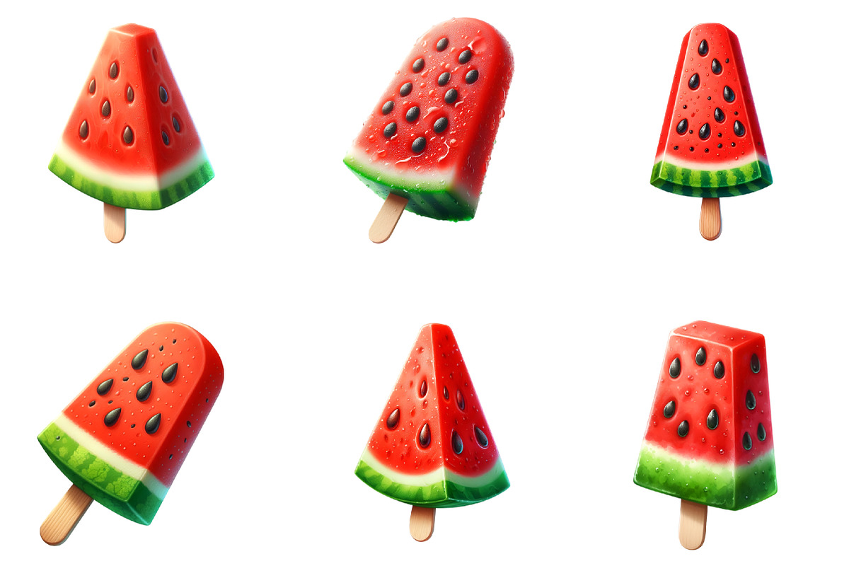 Watercolor Watermelon Ice Cream, an Illustration by GatewayDesign (Photo 3 of 3)