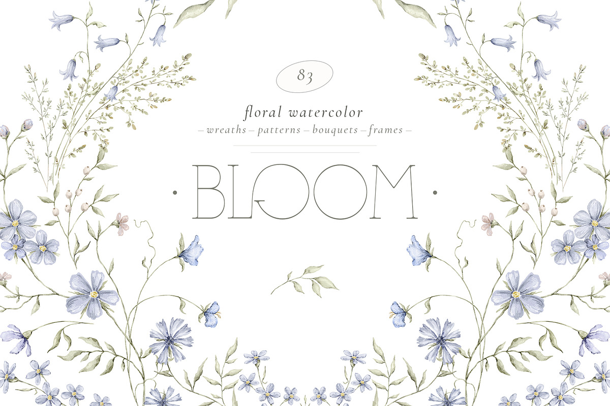 BLOOM Watercolor floral collection, a Decorative Illustration by Kreker Kate (Photo 1 of 9)