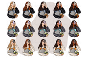 Girls with Books, a Person Illustration by Parinaz Wadia Design (Thumbnail 2 of 11)