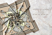 Ivory & Taupe Art Nouveau Silk Scarf, an Object Graphic by ilustrinna (Thumbnail 3 of 9)