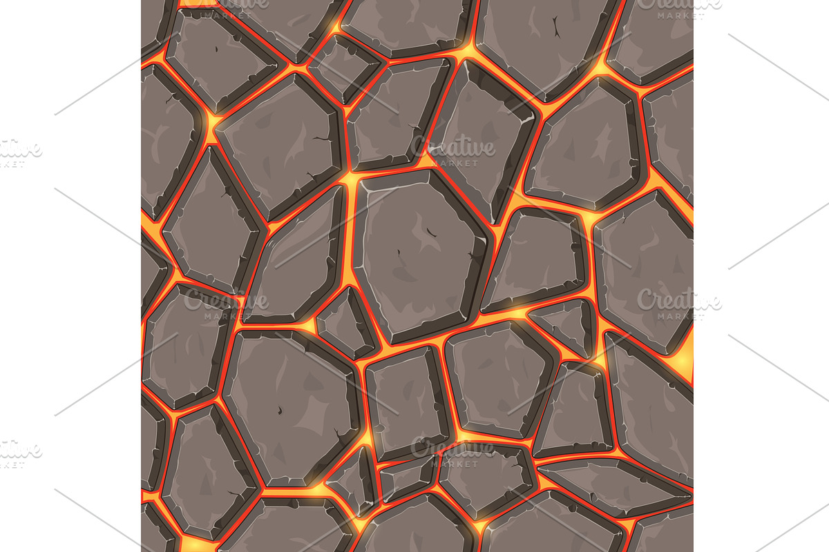 Seamless lava or fire texture, a Texture Illustration by piter.goskov