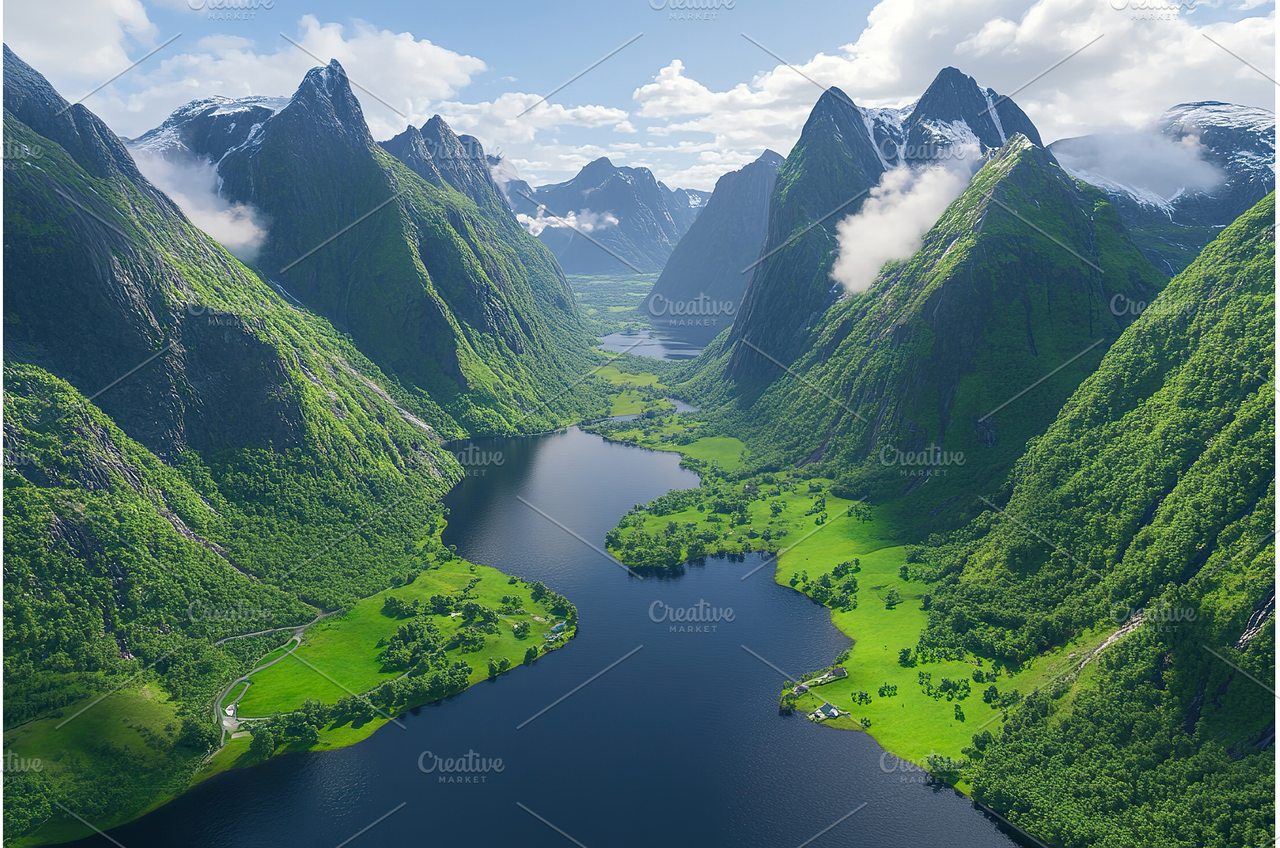 Scenic Aerial View of a Mountain, a Nature Photo by Lermont51