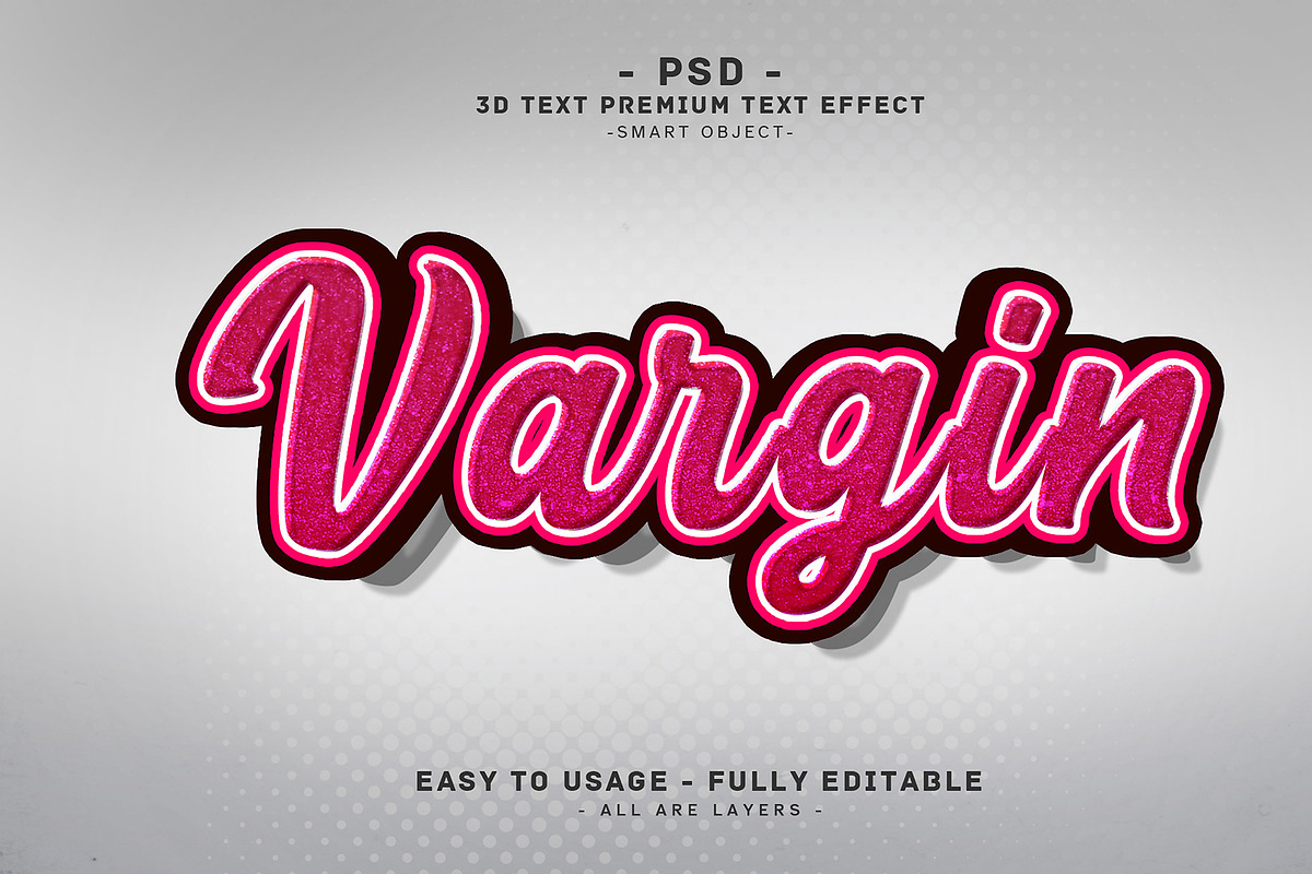 Vargin 3D Editable Psd Text Effect, a Layer Style Add-On by Md Jahidul99