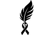 Breast Cancer Ribbon Feather SVG, a Seasonal Illustration by balal (Thumbnail 10 of 14)