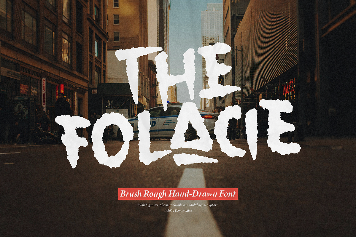 The Folacie | Rough Hand Drawn Font, a Handwritten Font by Denustudios (Photo 1 of 14)
