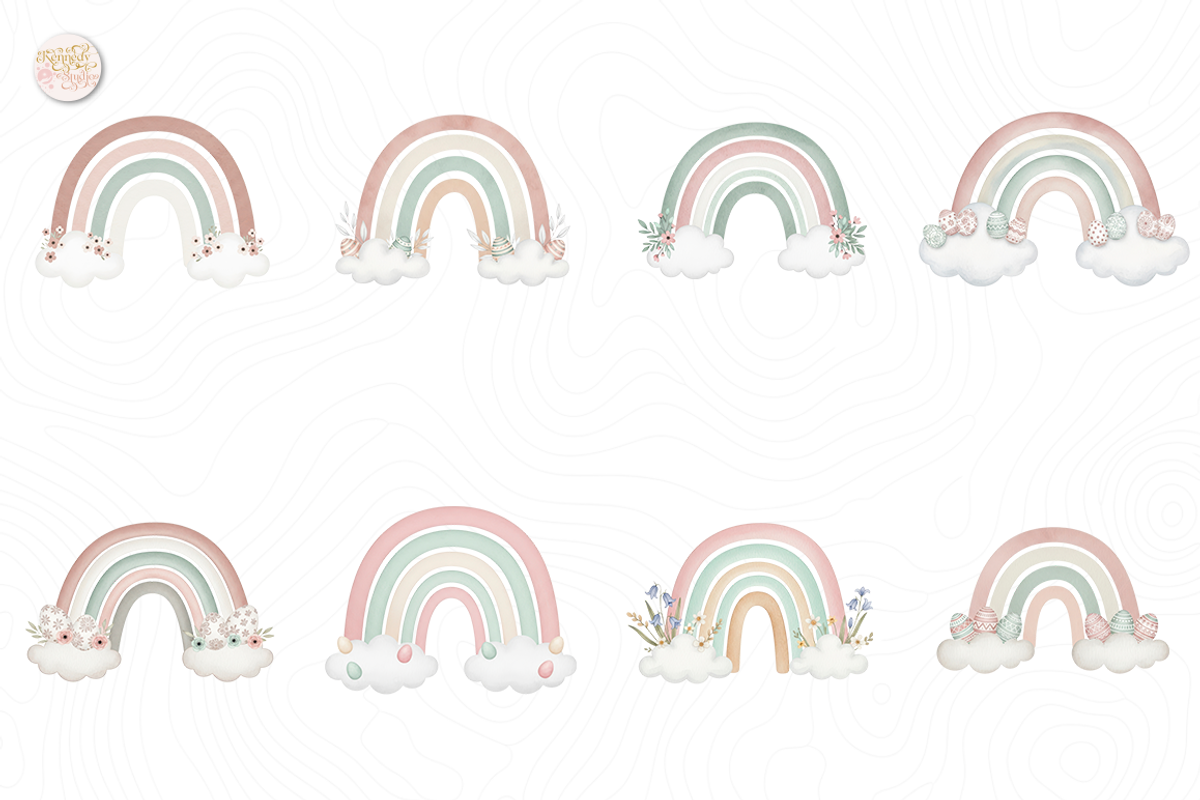 Boho Easter Rainbow PNG Clipart, an Object Illustration by KennedyStudio (Photo 2 of 5)