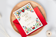 Mexican Otomi Wedding Invitation Set, a Templates & Theme by Akbaly (Thumbnail 2 of 8)