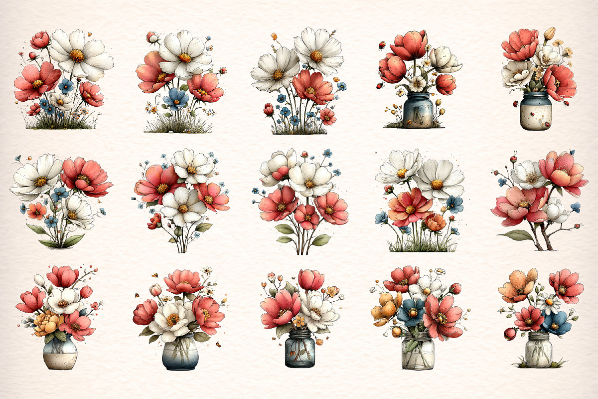 Flowers Spring Clipart, a Transportation Illustration by Digital Artistic99 (Photo 2 of 6)