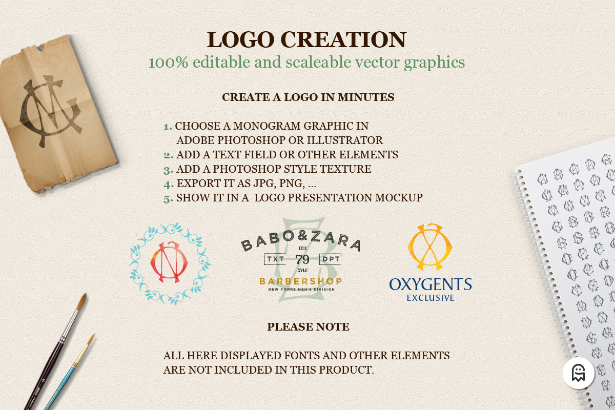 Logo Monogram Initials, a Branding & Logo Template by Graphic Ghost (Photo 3 of 8)