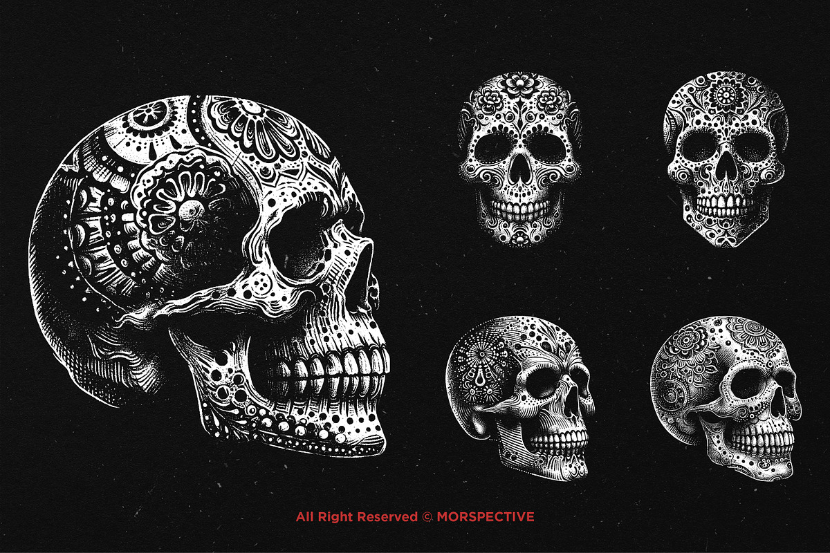 10 Bundle Dark Art Sugar Skull Death, an Illustration by Morspective (Photo 5 of 7)