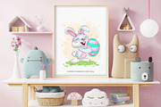 Cheerful easter bunny. Tshirt, PNG., an Animal Illustration by KENO Mascots (Thumbnail 4 of 5)