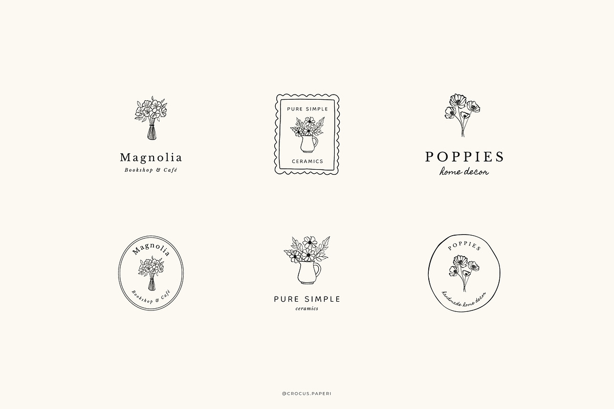 Botanical logos Vol. 4, a Branding & Logo Template by Crocus Paperi (Photo 7 of 16)