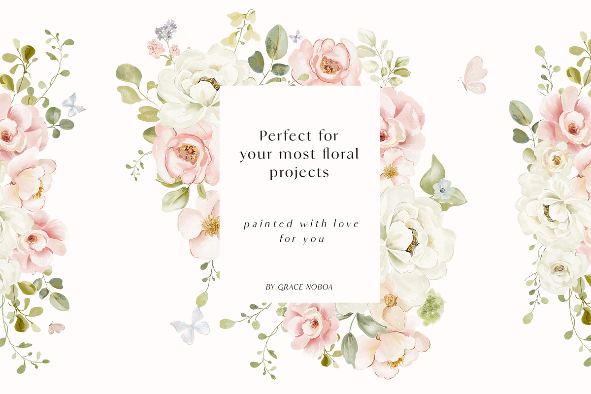 Floral pink watercolor spring pastel, a Decorative Illustration by Grace Noboa Illustrations (Photo 7 of 10)