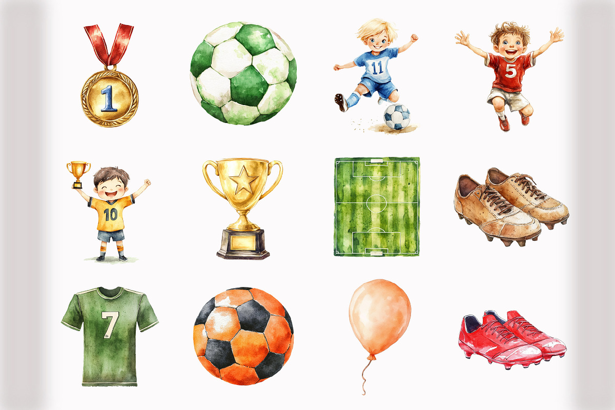Cute Soccer Clipart, an Illustration by Design Market (Photo 3 of 5)