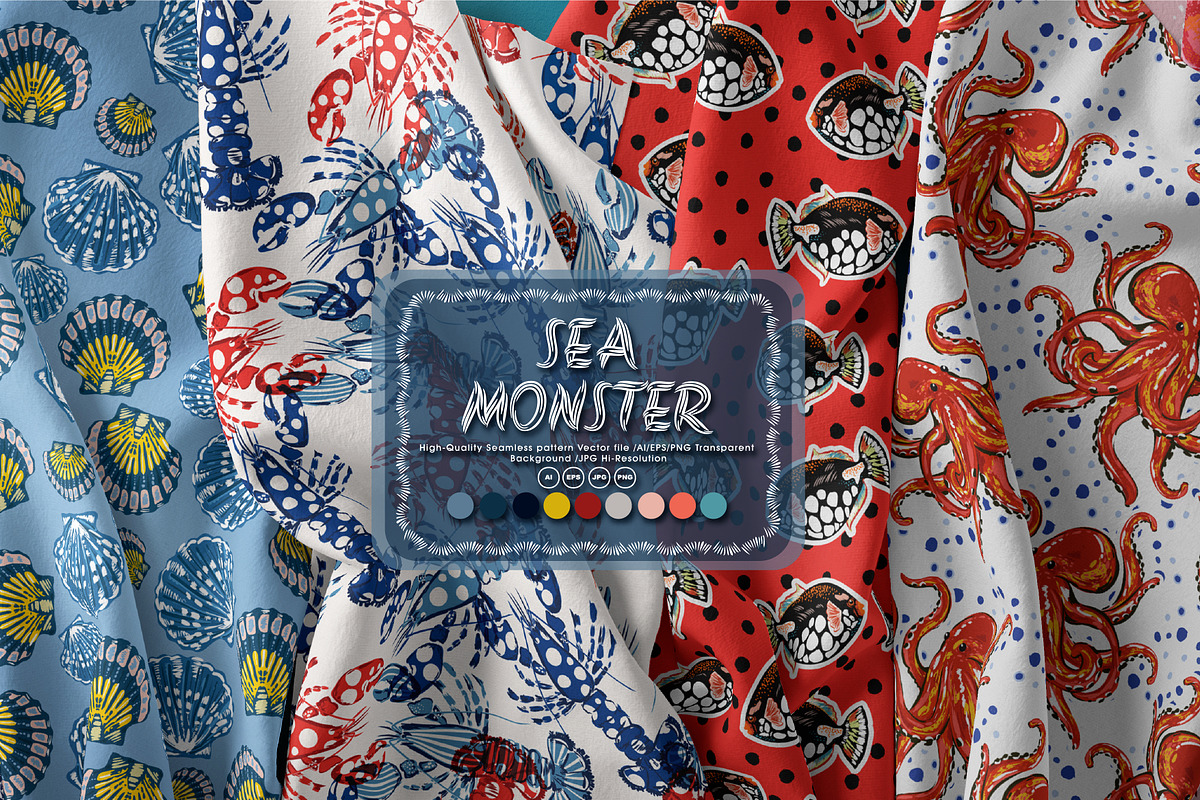 SEA MONSTERS, a Pattern Graphic by MSNTY STUDIOX (Photo 1 of 30)