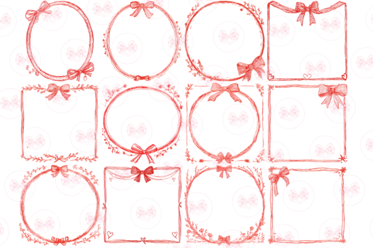 Coquette Christmas Frames Clipart, an Illustration by Markicha Art (Photo 3 of 5)
