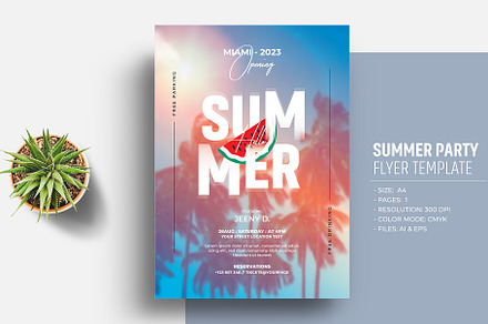 Summer Party Flyer Template, a Flyer Template by Sharifull11