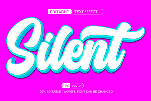 Silent Vector 3d Editable Text Effec