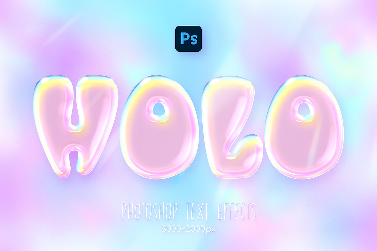 Holographic Balloon Text Effect, a Layer Style Add-On by Andrew Skoch Design (Photo 1 of 5)