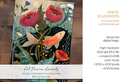 Art Nouveau Animals Illustrations, a Background Graphic by Design Station (Thumbnail 3 of 5)