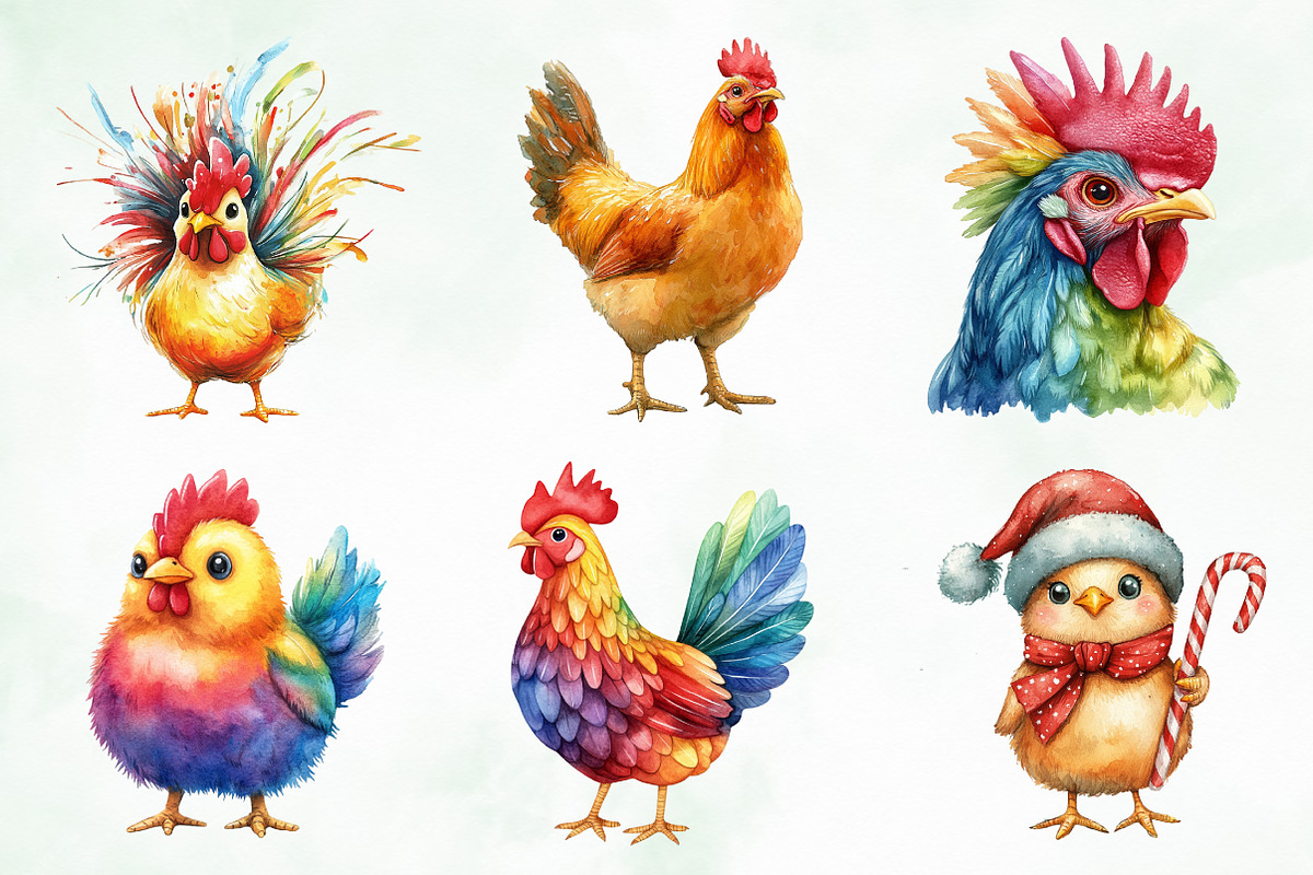 Whimsical Funny & Quirky Chicken PNG, an Illustration by Creative Art (Photo 10 of 12)