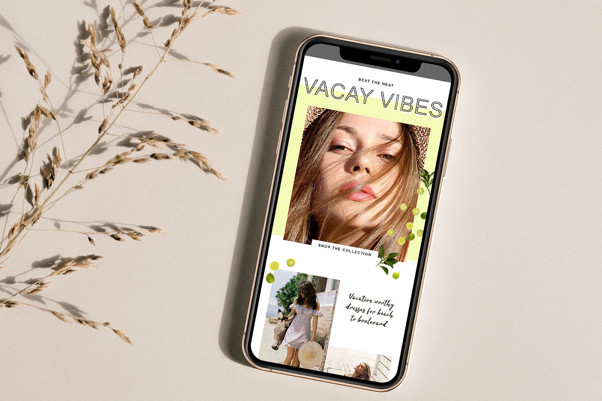Tropical Fashion Email Template, an Email Template by Edit & Go Templates (Photo 2 of 8)