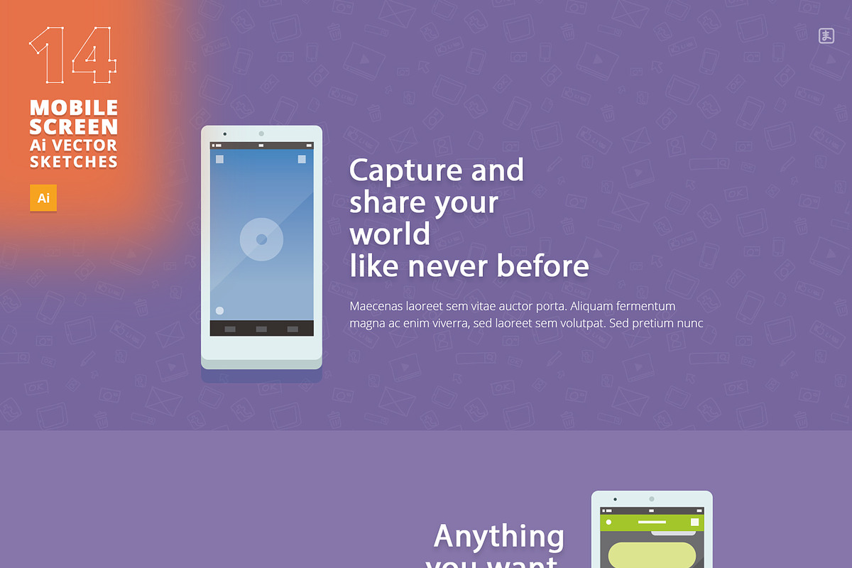 14 Ai Mobile & Screen Sketches, a Product Mockup by Makoto (Photo 5 of 5)
