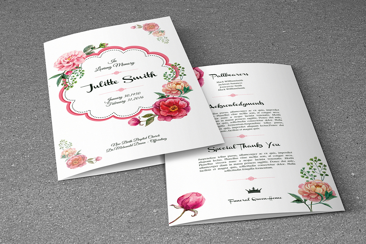 Funeral Program Template-V362, a Brochure Template by Template Shop (Photo 3 of 4)