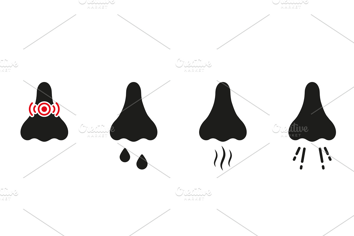 Nasal Sneeze Infection Icons, an Object Illustration by Vector Creator