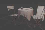 Street cafe objects, a Furniture 3D Model by happy brush (Thumbnail 7 of 10)