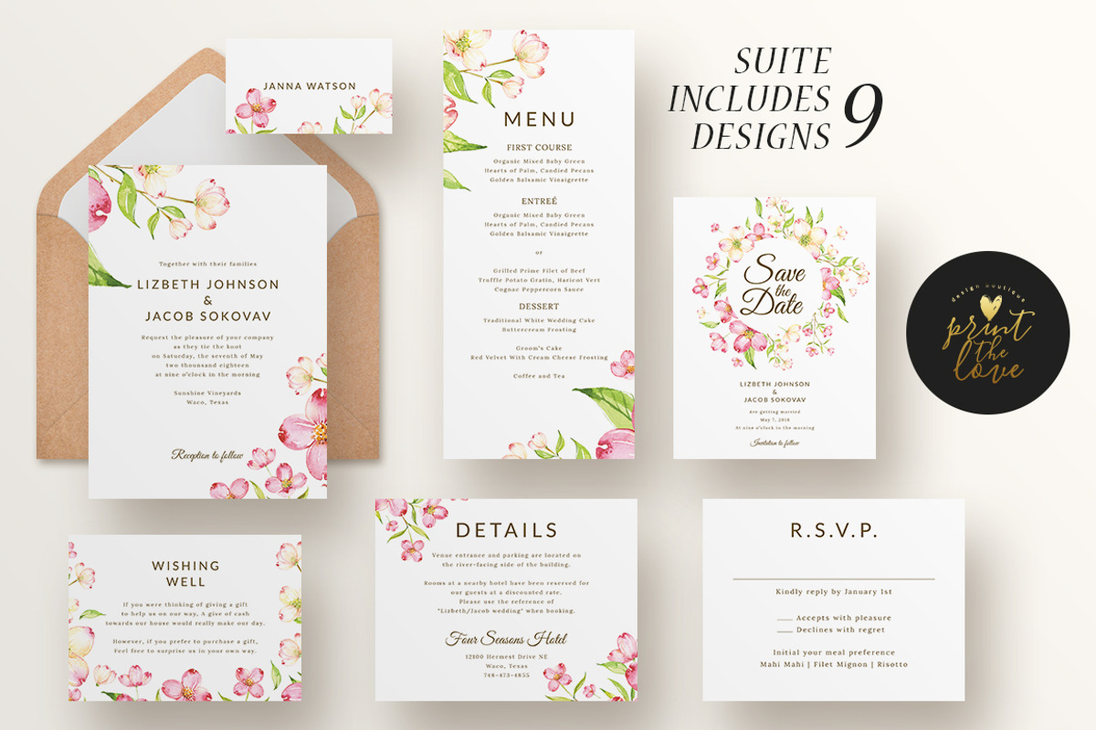 Wedding Invitation Suite - Lizbeth, an Invitation Template by Print The Love Boutique (Photo 2 of 6)