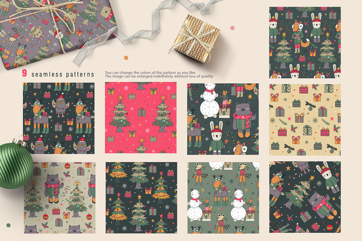 Vector Christmas Animals, an Animal Illustration by Molly art (Photo 5 of 9)