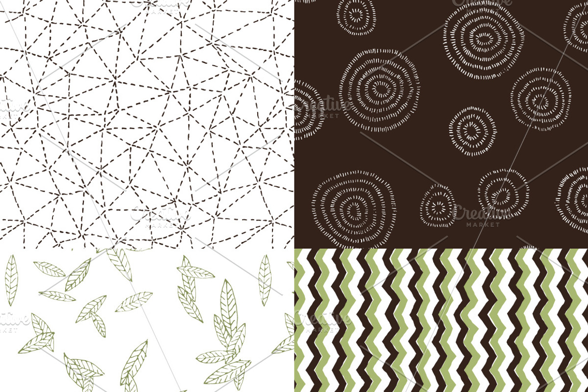 10 Seamless Hand Drawn Patterns v.6 preview 4