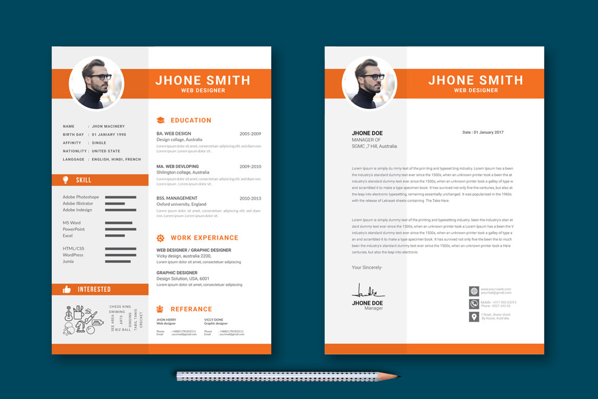 Modern Resume Design Template, a Flyer Template by BrandlyTemplate (Photo 2 of 3)
