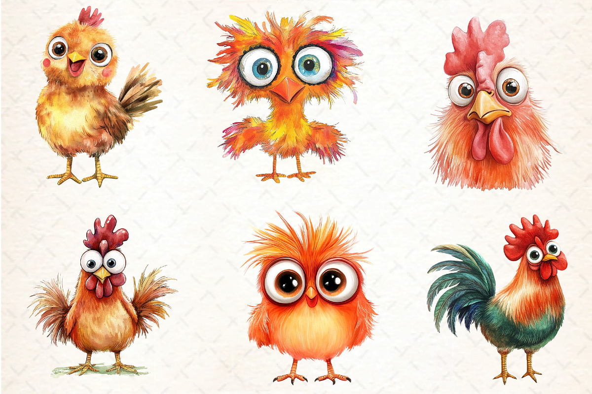 Quirky Funny Chicken Sublimation, an Illustration by DreamCafeArt (Photo 2 of 3)