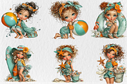 Whimsical Summer Beach Girls Clipart, a Seasonal Illustration by Rose Art (Thumbnail 3 of 4)