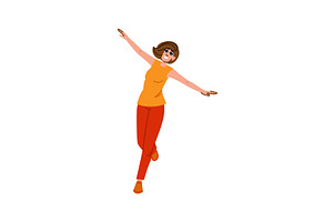 Happy young woman dancing and, a Sport Illustration by pikepicture
