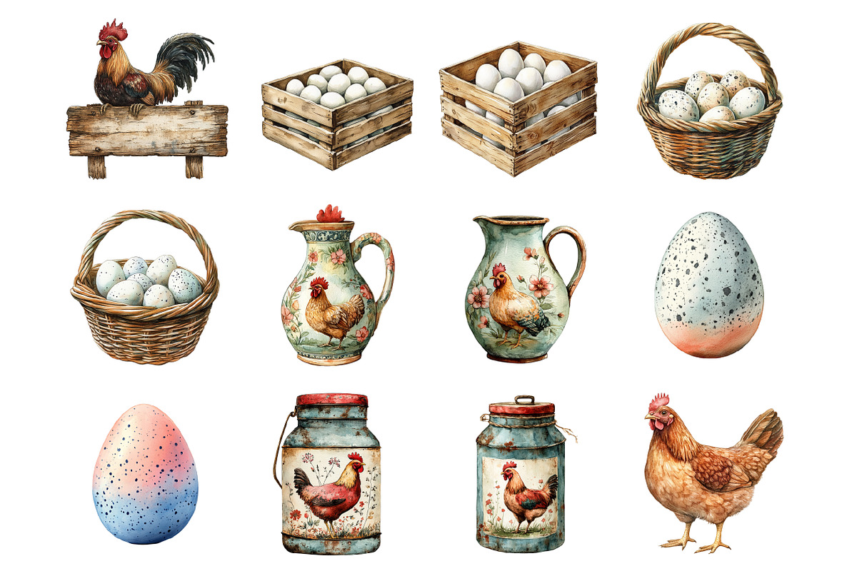 Farmhouse Decor Chicken Set, an Illustration by Design Market (Photo 3 of 3)