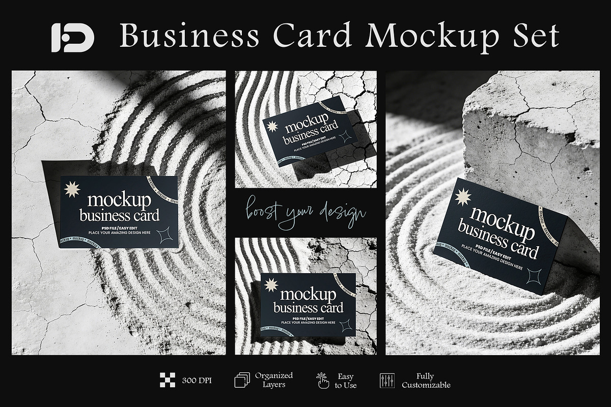 Business Card Mockup Set, an Advertising Mockup by ForgeDesign (Photo 1 of 5)