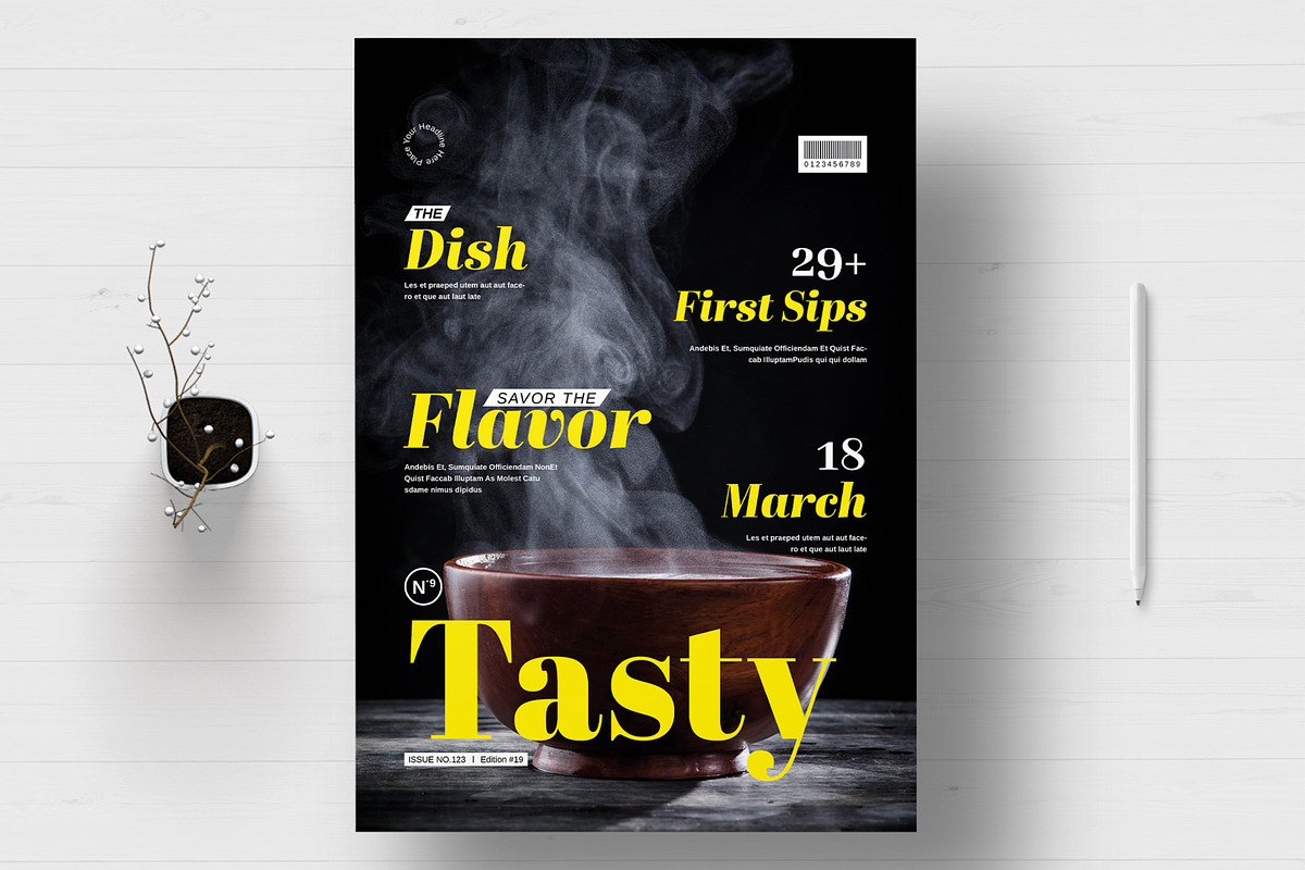 Cooking Food Magazine Cover Layout, a Magazine Template by MightyDesign (Photo 1 of 8)