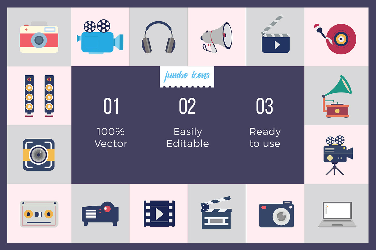 Flat Vector Icons Multimedia Pack V2, a Duotone Icon by Jumbo Icons